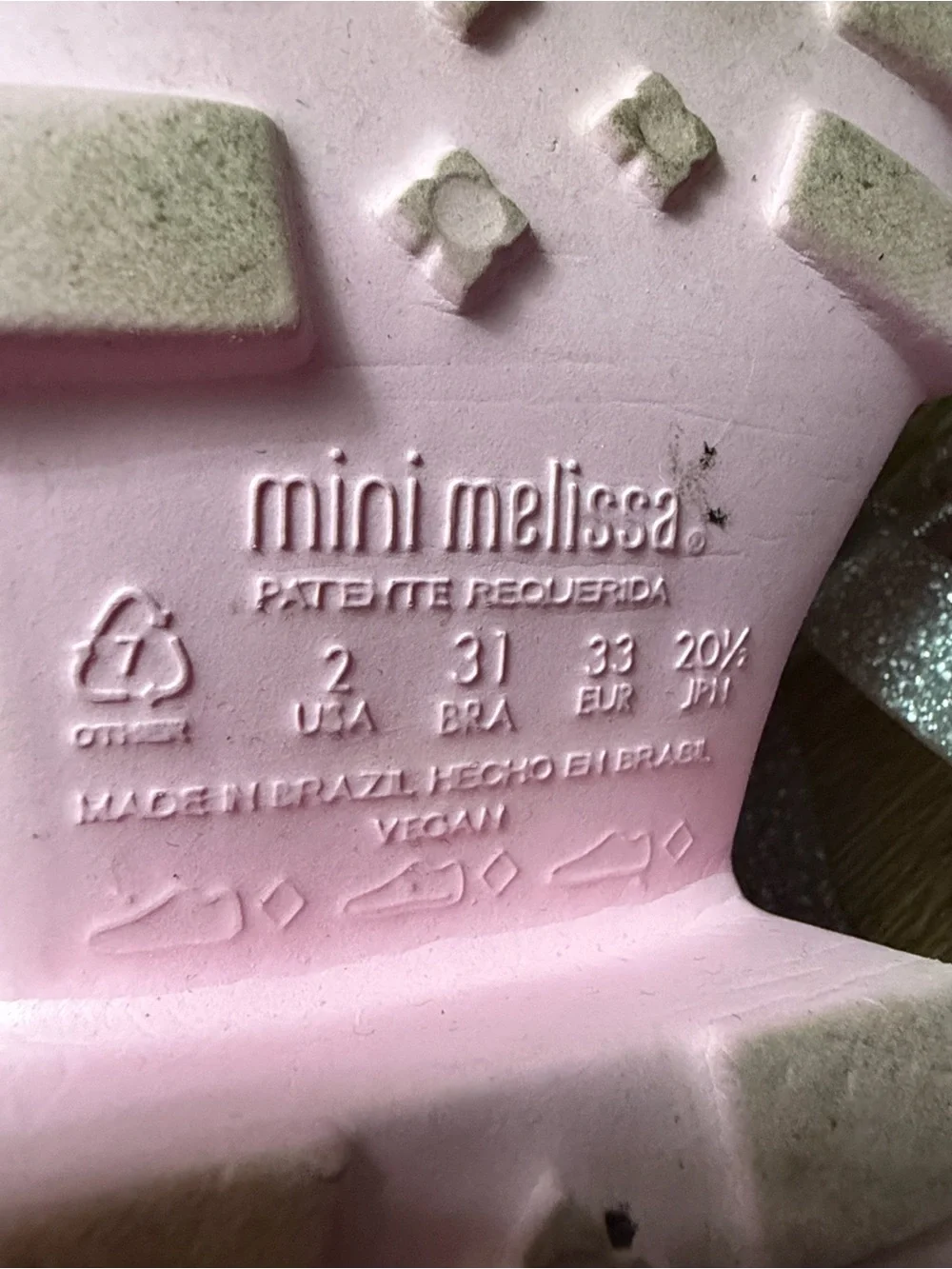 Mini Melissa Glitter Pink Platform Jelly Sandals 2